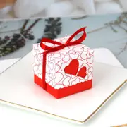 Love Heart Baby Shower Favour Boxes 10pk - Red