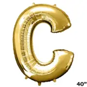 40" GOLD Letter C Mylar Foil Balloon 1 pc Party BackDrop Decorations Supply