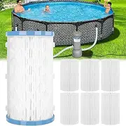 Above Ground Pool Filter Cartridge Type A or C,with 6 Pack Reusable Swimming Pool&Spa Filter Replacement for Above Ground Pools Filter Cartridge Pump