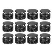 12pcs Metal Spring Cord Locks Toggles Stopper Slider Cord Matte Black