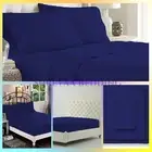 1000TC OR 1200TC Ultimate Bed Sheets Egyptian Cotton AU Sizes Navy Blue Solid