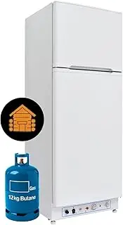 [Smad] 265L Gas Fridge Freezer, 2 Way Absorption Fridge Freezer for Mobile Home, Garage, Country Holiday Cottages, Caravan, Motorhome, 240V/Propane, White