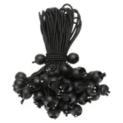 50Pcs Ball Bungee Cords 8" Heavy Duty Bungee Cord Balls for Tent Holding, Black