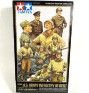 1/48 Tamiya WWII US Army Infantry at Rest Kit w/Utility Vehicle include READ