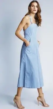 NWT Alice McCall Super Fly Overalls in Powder Blue - Wide Leg Goucho Corduroys