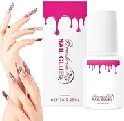 Press On Glue | Waterproof Solid Nail Tips Gel with Brush - Glue Extension, Long Lasting Adhesive Bond, Multifunctional Manicure Tool for Fake/Broken Nails