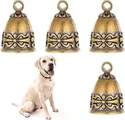4 PCS Copper Collar Bell for Small Pet, Retro Craft Bells 0.35 Inch Cat Bell Vintage Brass Hanging Bells for Cats and Dogs Home Door Decor DIY