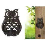 Owl Door Knocker Hoot - Cast Iron Garden & Home Metal Art Hanging Gift - Perth