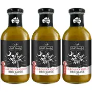 3x Grill Society BBQ Carolina Gold Sauce Gluten Free Rich Meat Condiment 550g