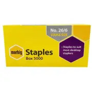 Marbig Staples No 26/6 Pack 5000 EA - Staples, AC90300