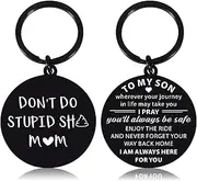 [Brevcrnr] Dont Do Stupid ShitKeychain for Kids, 5th 8th Grade Graduation Giift, Back to School Supplies, College Student Gifts, Son Gift from Mom to My Son Gift for Teen Boy 16th 18th 21th Birthday Gifts
