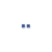 14k White Gold 5mm Princess Cut Tsavorite Earrings