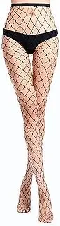 [Jieaissna] Women's Black High-Waist Fishnet Tights, Sexy Allover Mesh Pattern Stockings, Stretchy Pantyhose for Everyday Wear or Special Occasions, Black, One Size