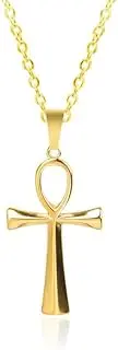 [Generic] Stainless Steel Cross Religious Classic Plain Prayer Pendant Necklace