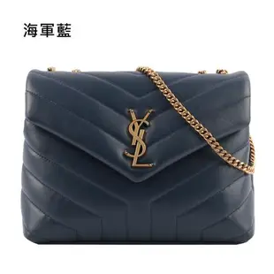 YSL LOU LOU V紋金鍊小牛皮斜背包(任選) 494699 DV727