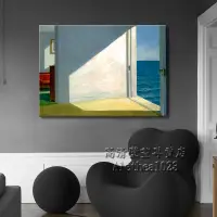在飛比找蝦皮購物優惠-實木框畫 愛德華·霍普 世界名畫 海邊的房間 北歐風格居家裝