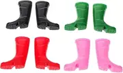 Operitacx Mini Santa Claus Shoes Pcs Set of Dollhouse Rain Boots Straight Tube Design Christmas Theme Realistic Simulation Shoes for Garden Scene
