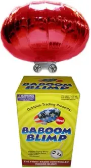 Red Radio-Controlled Baboom Flying Saucer UFO (Indoor Toy Blimp) R/C 27MHz RC