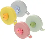 OSALADI 4pcs Cartoon Tape Measure Cute Mini Retractable Measuring Tapes for Body Cloth Sewing Accurate Flexible Rulers Frog Chick Octopus Elephant