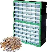 Small Parts Organizer | Stackable Drawer Storage | Hardware Storage Organizer | Crafts Drawer Organizer, 60 Grids Drawer Storage Cabinet Garage Storage Cabinet, Drawer Storage for Small Parts