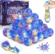 36 Pack Galaxy Slime Party Favors for Kids Bulk Glitter Slime Kit Stretchy & Non-Sticky DIY Stress Relief Putty Toy Christmas Holiday Birthday Gift Goodie Bag Stuffer Classroom Reward for Boys Girls