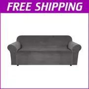Thick Plush Velvet Slipcovers for Sofas - Elastic Non-Slip Fit, Machine Washable