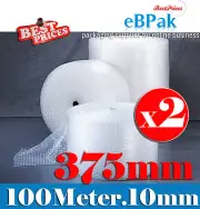 2x 375mm x 100M Meter Bubble Cushioning Wrap