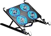 Laptop Cooler Stand - Laptop Ventilation Stand, Radiator | Ergonomic Notebook Cooling Pad with 4 Quiet Fans, Adjustable Height Cooling Pad for Computer Notebook, Black