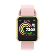 QW21 Heart Rate Blood Pressure Oxygen Monitor Multi-sport Modes Intelligent Alarm Clock Smart Watch PINK COLOR