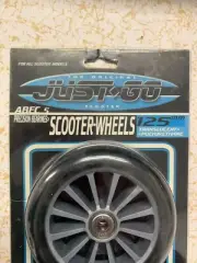 125 mm scooter wheels, push scooter wheels, ABEC 5 bearings. Just Go wheels.