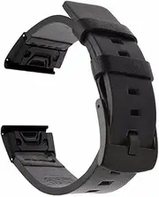 [ISOUDE] 26 22MM Leather Quick Release Watchband Strap For Garmin Fenix 7X 7 6 6X Pro 5 5X Plus 3 HR Watch Easyfit Wrist Band Bracelet