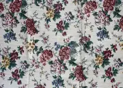 Vintage Waverly Uphosltry Tapestry Cotton Fabric Floral Flowers Stripes 38”x55”