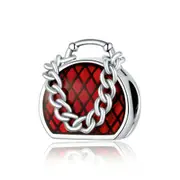 Handbag Charms Silver plating Red Chain Bead Fit Bracelet Necklace Pendant for Women Jewelry
