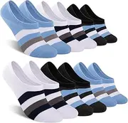[COOPLUS] Mens Cotton No Show Socks, Thin Low Cut Non Slip Invisible Socks