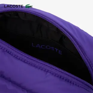 【LACOSTE】包款-鱷魚衍縫空氣斜背包(莓果紫)