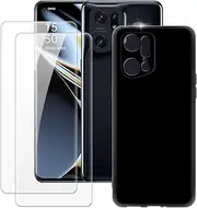 [MILEGAO] Oppo Find X5 Pro Case + 2PCS Screen Protector Tempered Glass, Ultra Thin Bumper Shockproof Soft TPU Silicone Cover for Oppo Find X5 Pro (6.7”)