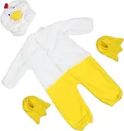 [Healeved] Cute Chicken Jumpsuit Beanie Plush Baby Clothing Set Soft Fabric Newborn Photo Shoot Outfit Warm Comfortable