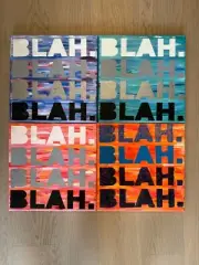 4 10" x 10" canvas acrylic “Blah Blah Blah Blah” Painting Polyptych Hand Painted