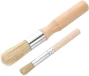 Cooking Baking Brush Set Wood Handle Gentle Food Multi-Purpose Easy to Use