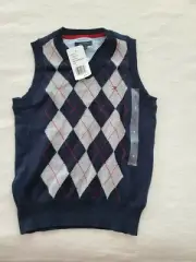 New Tommy Hilfiger kid boy size 4 blue argyle sleeveless sweater vest was $39.50