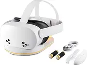 YACVRLT Charging Dock for Meta Quest 3/Oculus Quest 3S, 2-in-1 Charging Station with 2 Rechargeable Batteries, Charger Accessories for Quest 3/3S with RGB Light
