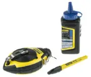 Stanley FatMax CHALK LINE SET 30m Reel, Fine Tip Marker & & Blue Chalk*USA Brand