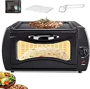 Tandoor Oven Mini Pizza, Chapati Roti Lahmacun Manakish Naan Bread Maker with Bake Tray/Bake Rack/Tray Handle 15L Overheating Protection Easy to Operate Square gate