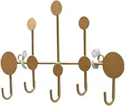 Storage Creative Coat Rack Wall Mount Entryway Metal Hat Rack for Hanging Coat, Jacket, Clothes, Hat Hooks(Gold,Small)