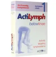 ActiLymph Class 1 Below Knee Closed Toe Compression Stockings 18-21mmHg Black XL