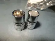 (2) URREA 3/8"drive, 7/16 in, 6 point SAE short socket.
