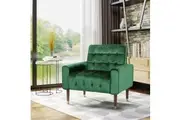 Lewisham Emerald Tufted Velvet Armchair