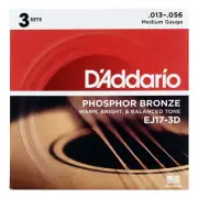 D'Addario EJ17-3D Acoustic Guitar Strings 13-56 (3 Sets)