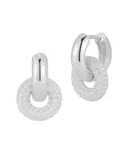 Chloe and Madison Silver CZ Drop Earrings