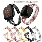 Stainless Steel Band Metal Replacment Strap For Fitbit Versa 4/3/Sense 2/Sense